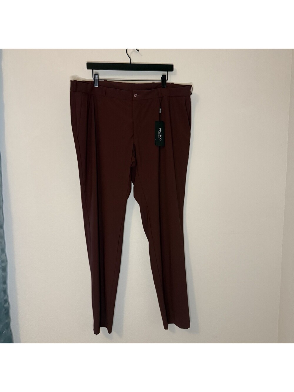 NWT Maceoo Classic Dress Pants Men’s 42x40 Brown Stretch Slim Luxury Trousers